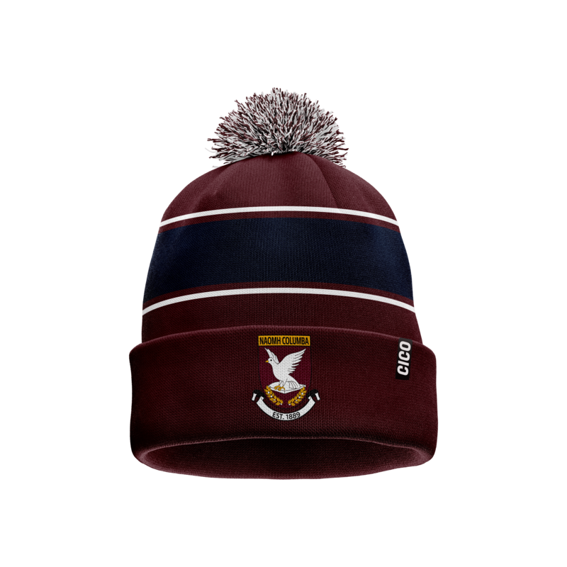 Mullinalaghta St Columba's GAA maroon and navy bobble hat
