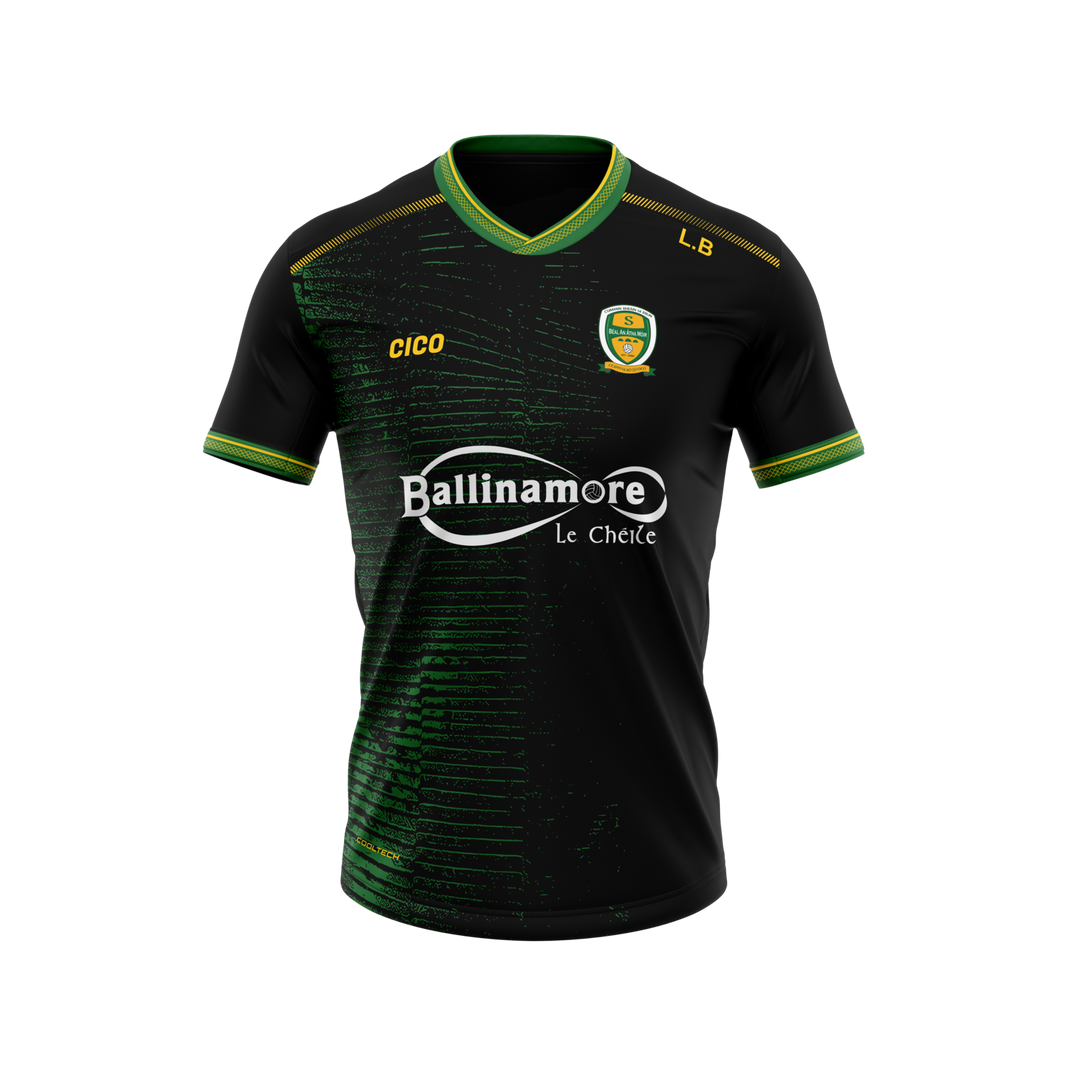 Ballinamore Sean O'Heslins GAA Kid's Training Jersey (Black) - Front