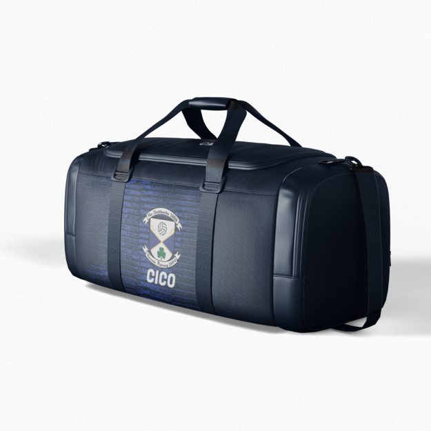 Arva GAA navy gear bag with club crest and royal blue panel