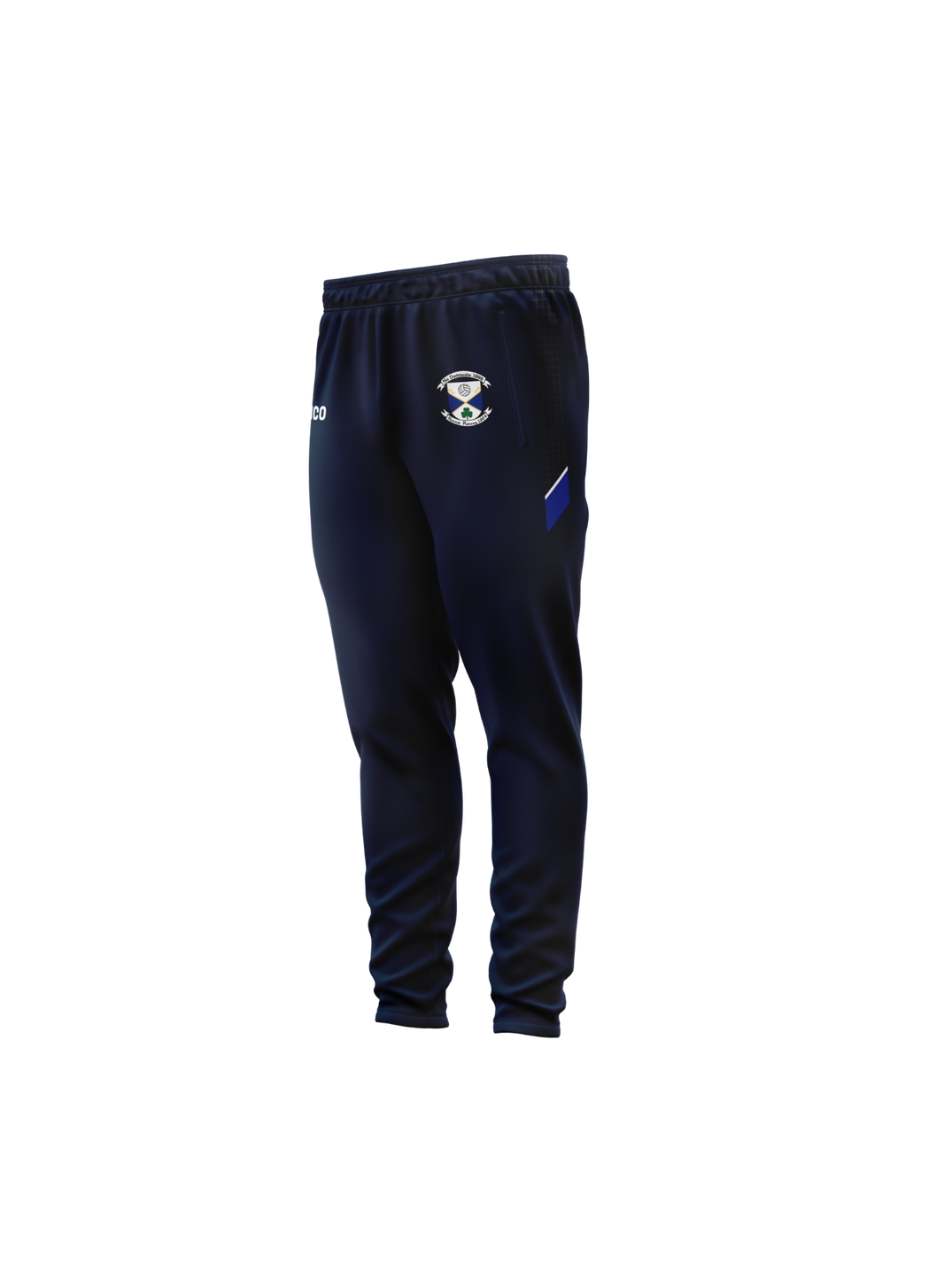 Arva GAA navy skinnies with club crest and royal blue trim – front
