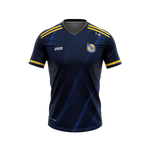 Aughawillan GAA kid's navy and gold training jersey with club crest - front