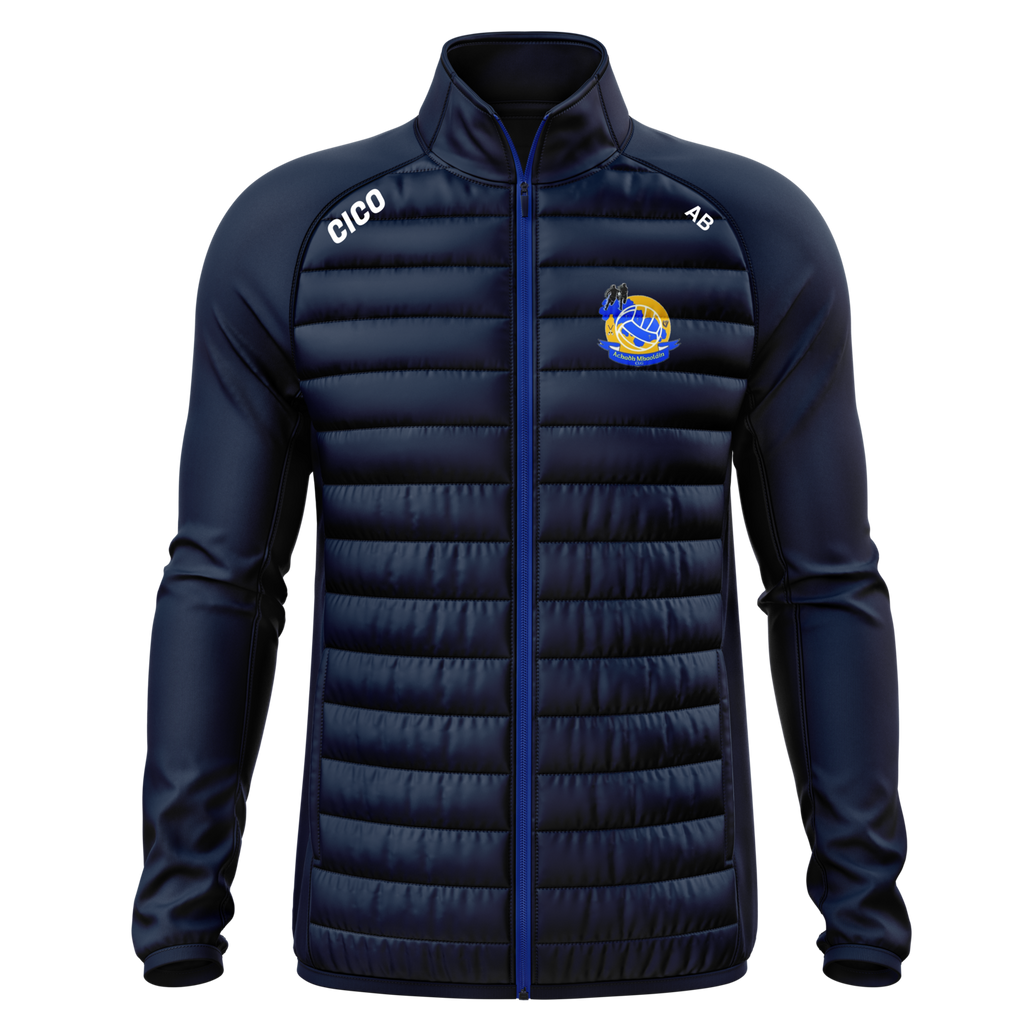 Aughawillan GAA kid's navy hybrid jacket with club crest - front