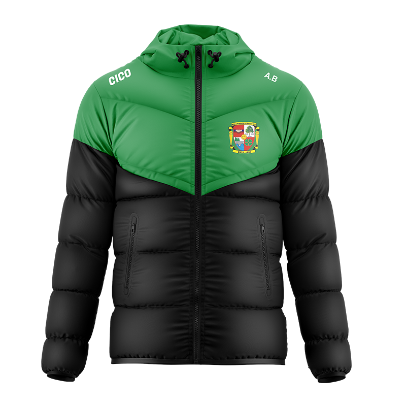 Ballyhaise Celtic FC black and emerald puffer jacket