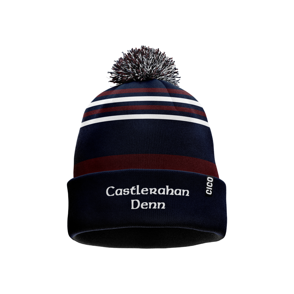 Castlerahan-Denn LGFA navy and maroon bobble hat - club merchandise