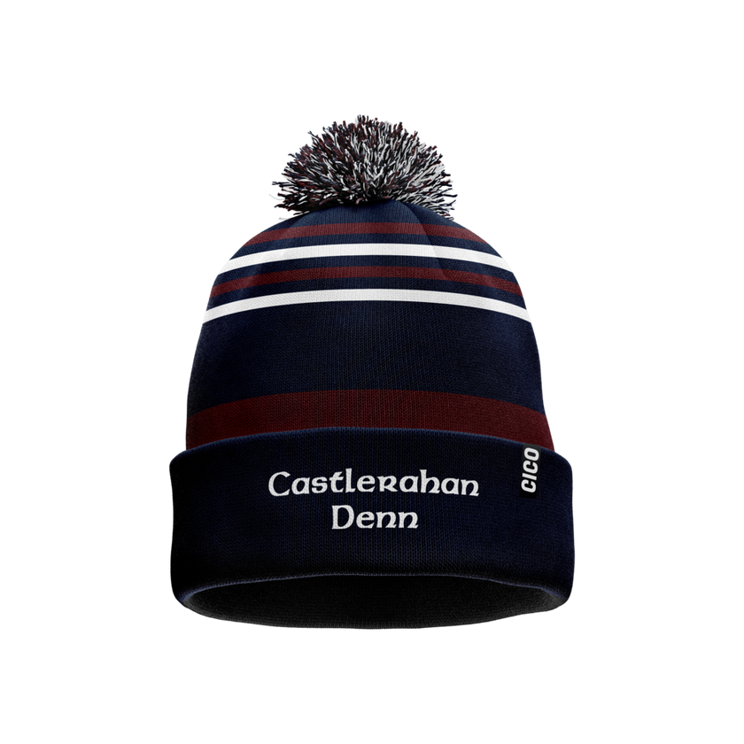 Castlerahan-Denn LGFA navy and maroon bobble hat - club merchandise