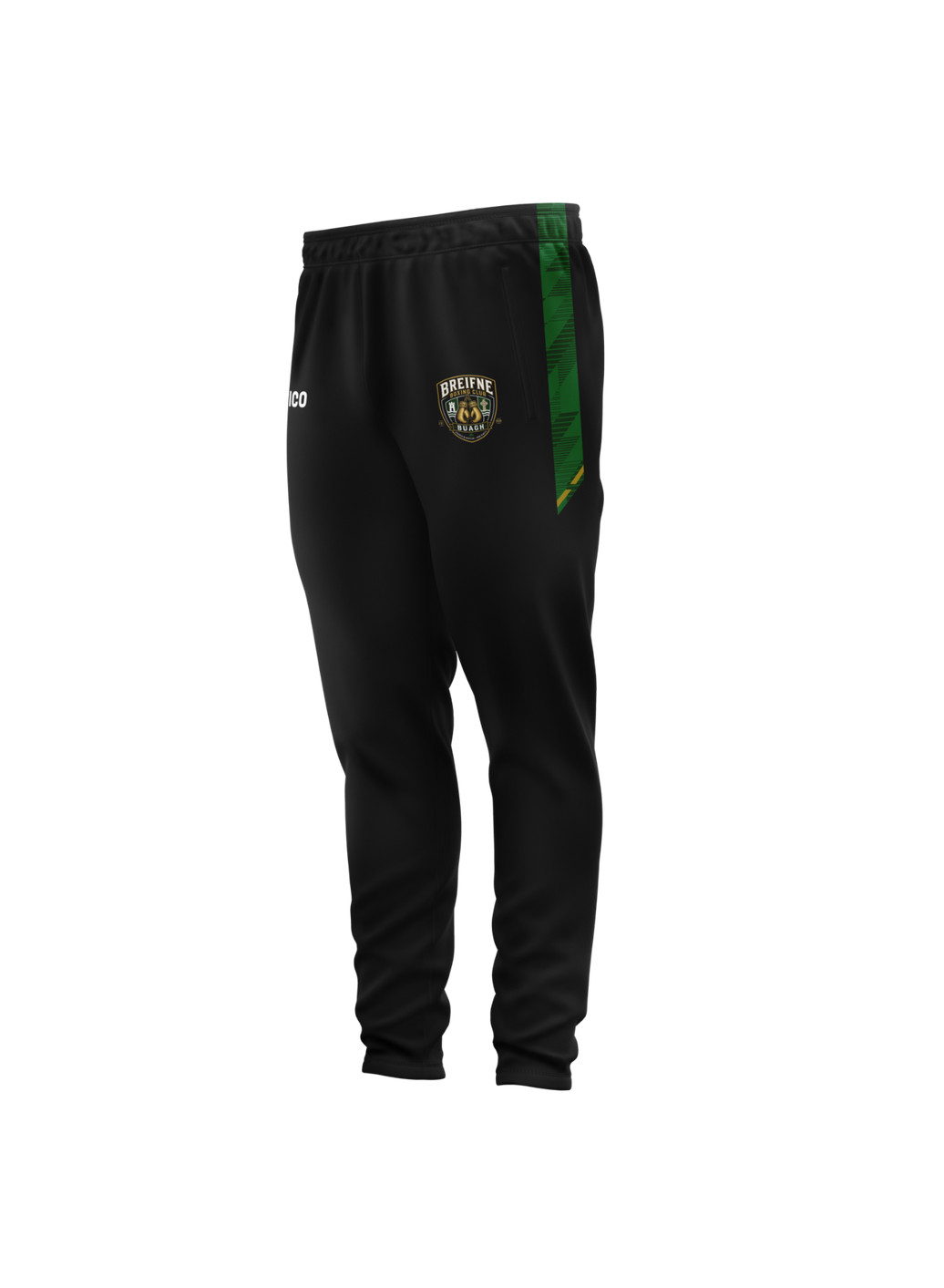 Breifne Boxing Club kid's black skinnies with green side panel and club crest