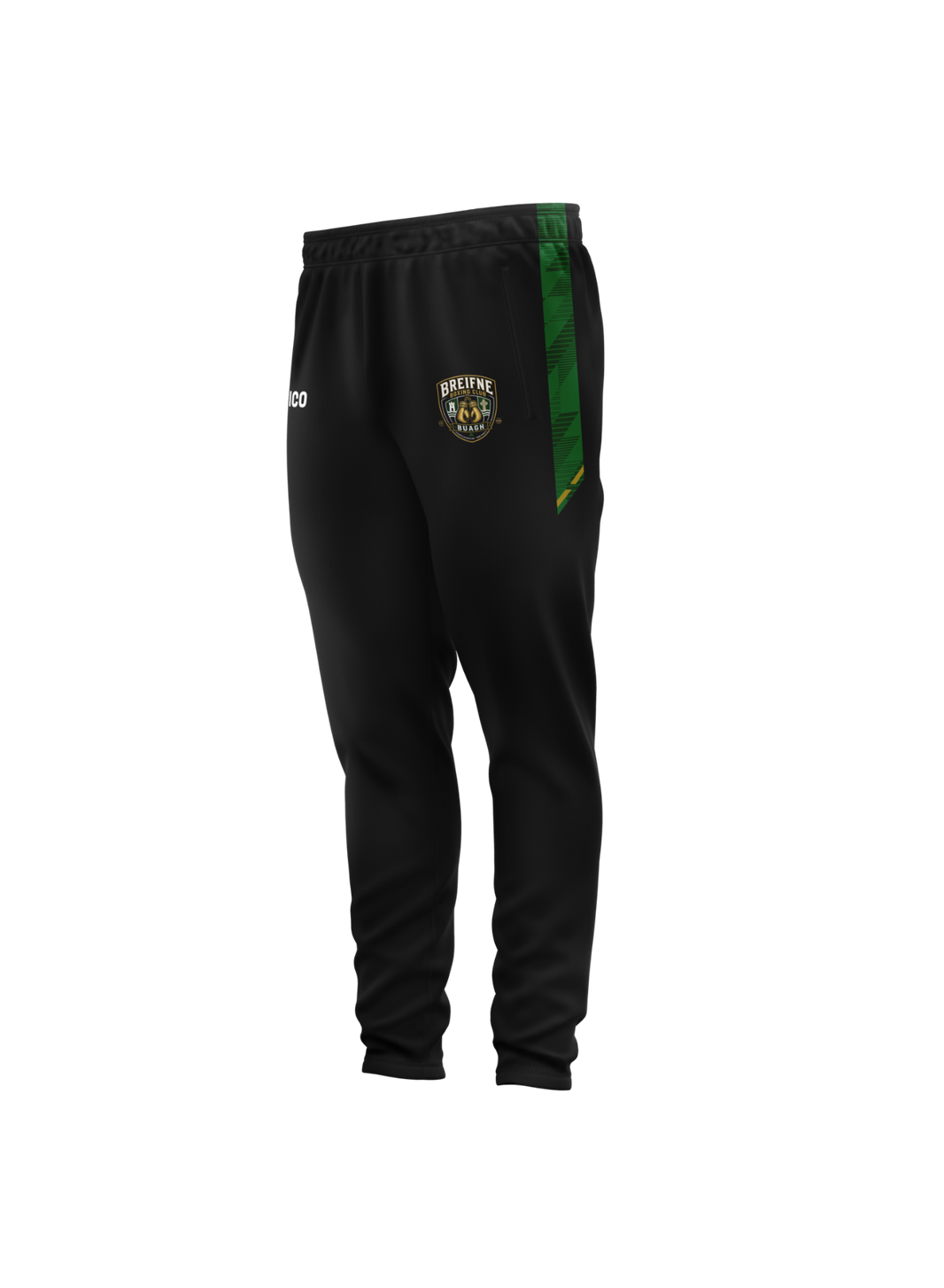 Breifne Boxing Club kid's black skinnies with green side panel and club crest