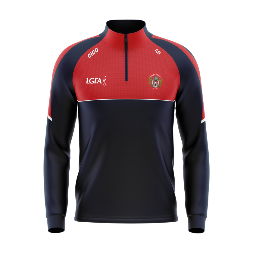Moynalty LGFA Half Zip with LGFA logo and club crest - Moynalty GAA & LGFA club shop