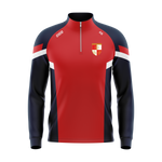 Ballinlough GFC red and navy half zip with crest