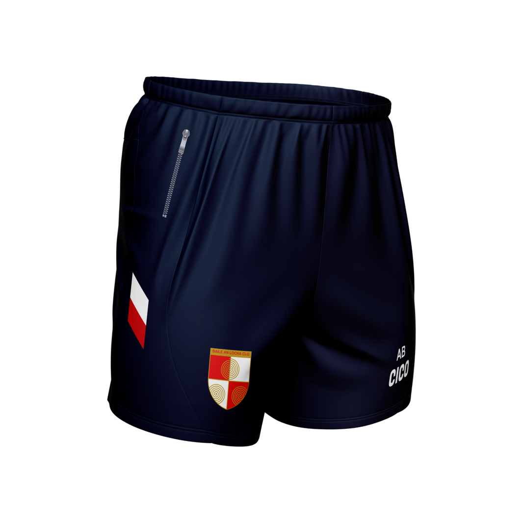 Ballinlough GFC navy leisure shorts with zip pocket