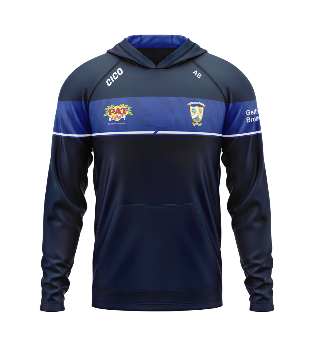 St Mary's Granard GFC navy and royal hoodie with club crest - official GAA clothing by Cico Sports