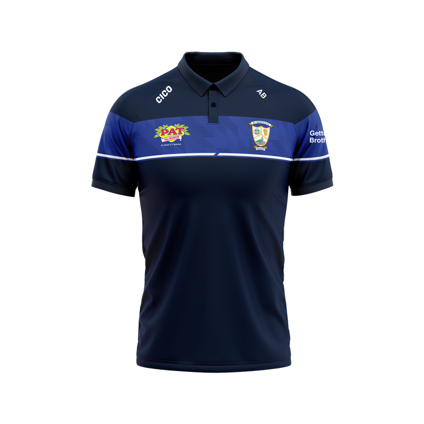 St Mary's Granard GFC navy and royal polo shirt with club crest - official GAA club merchandise by Cico Sports