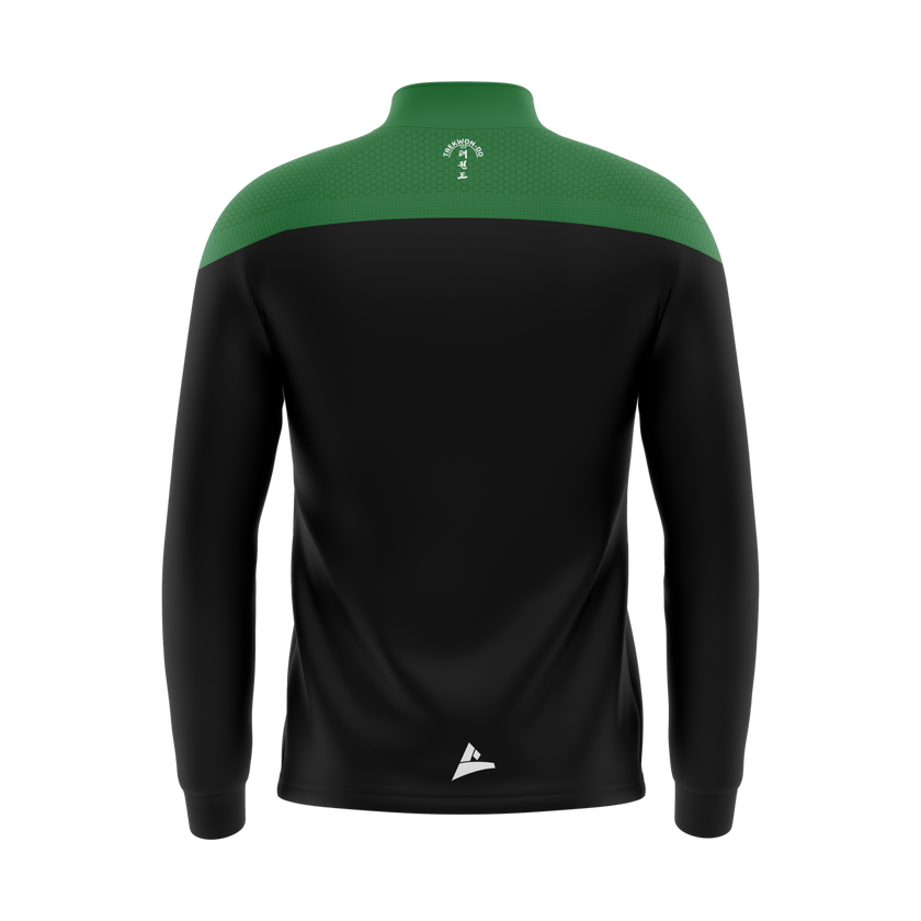 Meath Taekwondo unisex half zip in black and bottle green - back