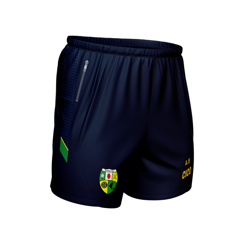 Shercock GAA & LGFA navy leisure shorts with zip pocket and club crest - club merchandise