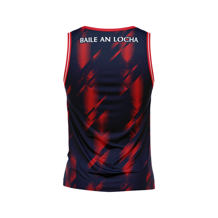 Ballinlough GFC sleeveless jersey back with Baile an Locha lettering