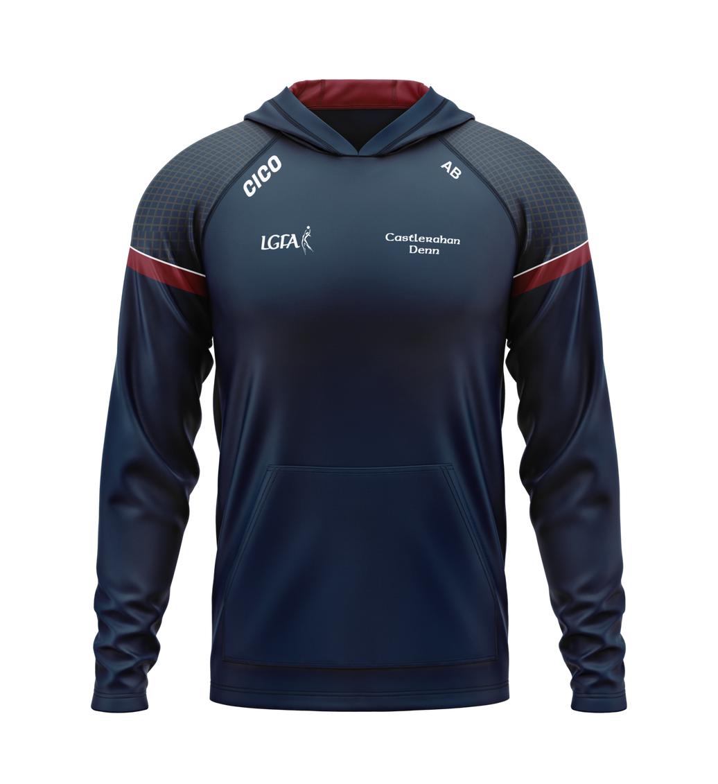 Castlerahan-Denn LGFA unisex navy hoodie with maroon trim - LGFA clothing