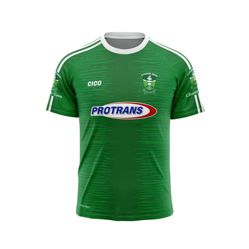Clonguish GAA Replica Jersey front - green GAA jersey with club crest