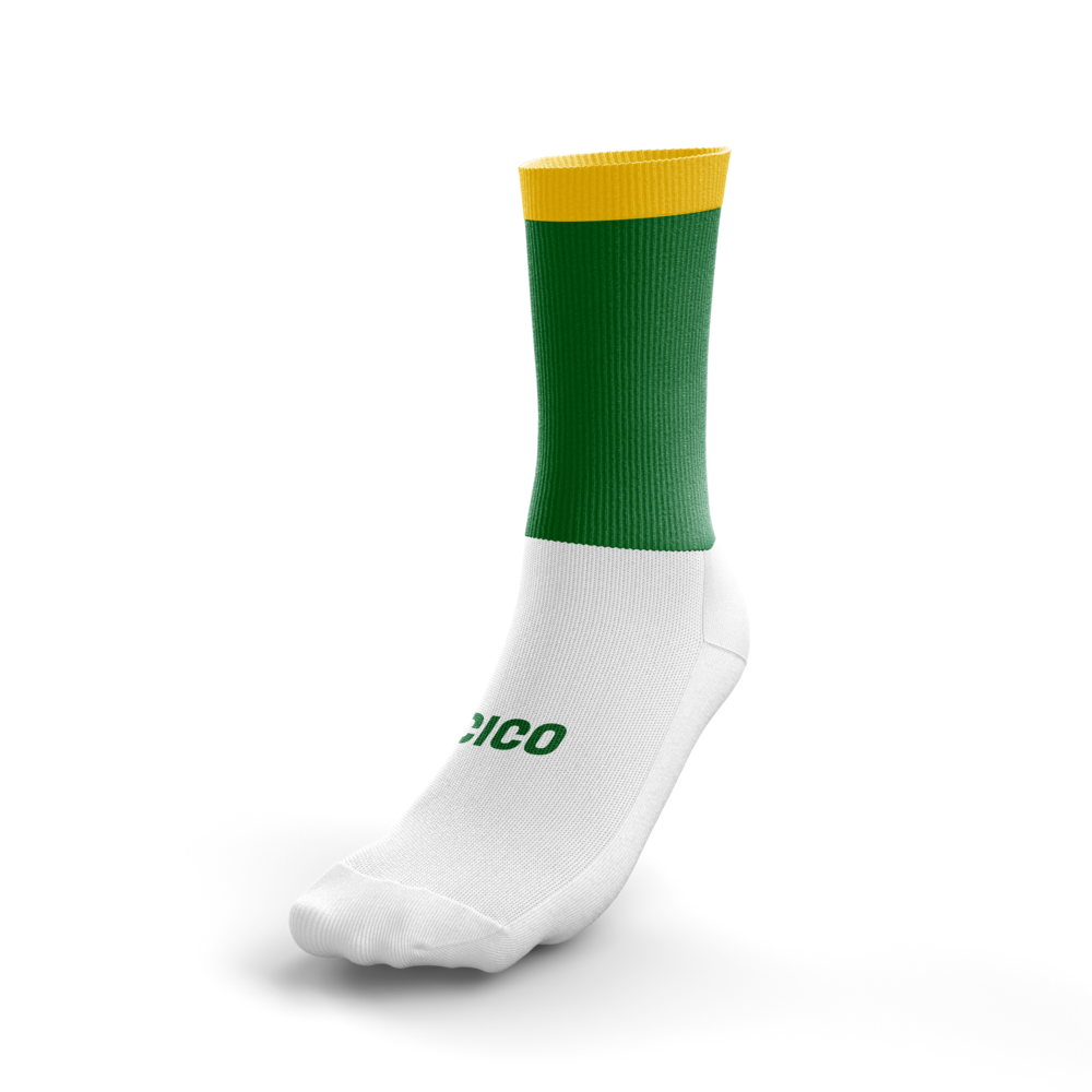 Shercock GAA & LGFA green and white crew socks - GAA club merchandise