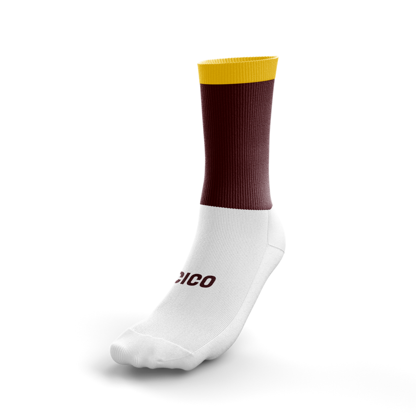 Annaduff GAA maroon, white and gold crew socks - Cico Sports