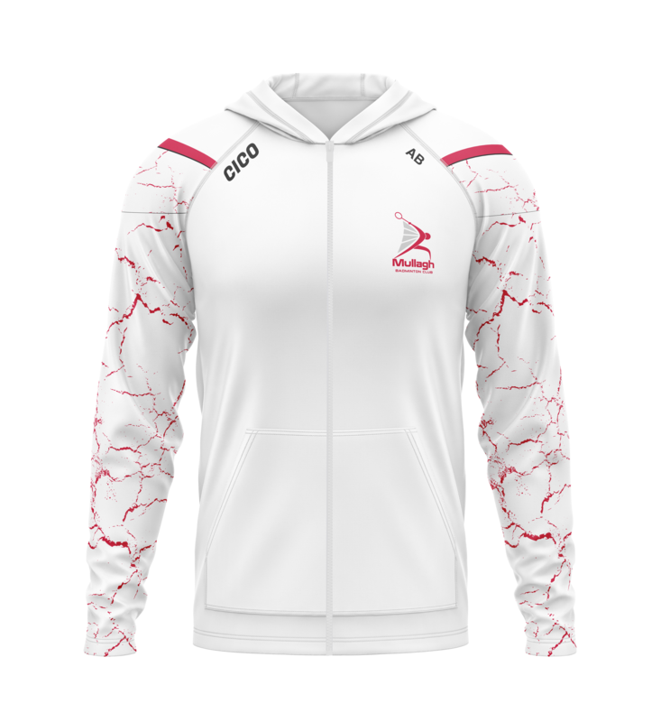 Mullagh Badminton White Full-zip Hoodie