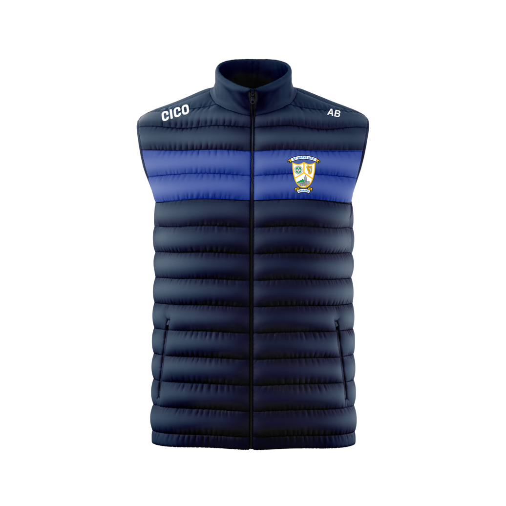 St Mary's Granard GFC navy and royal gilet with club crest - official GAA club merchandise by Cico Sports