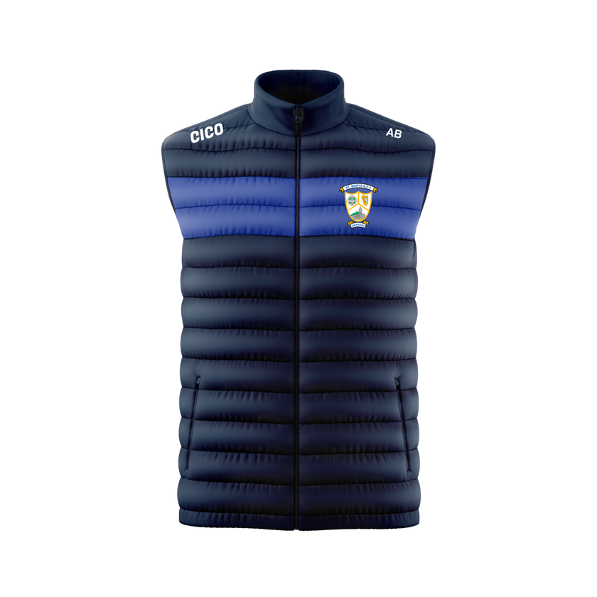 St Mary's Granard GFC navy and royal gilet with club crest - official GAA club merchandise by Cico Sports