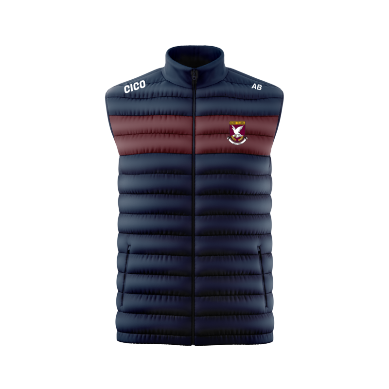 Mullinalaghta St Columba's GAA navy and maroon gilet