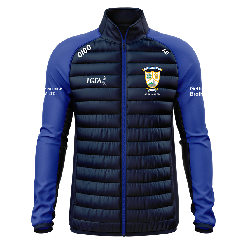 St Mary's LGFA Granard navy and royal hybrid jacket with club crest - LGFA clothing by Cico Sports