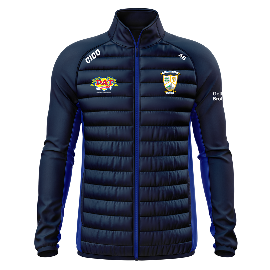 St Mary's Granard GFC navy hybrid jacket with royal side panels and club crest - GAA clothing by Cico Sports