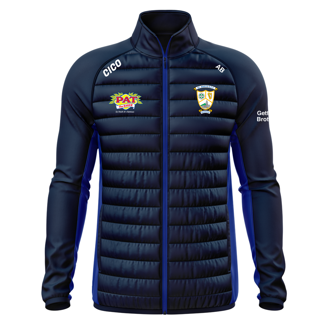 St Mary's Granard GFC navy hybrid jacket with royal side panels and club crest - GAA clothing by Cico Sports