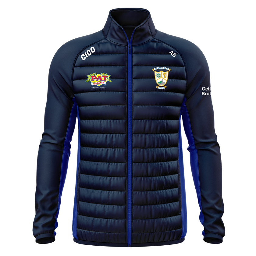 St Mary's Granard GFC navy hybrid jacket with royal side panels and club crest - GAA clothing by Cico Sports