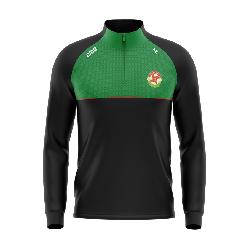 Kiltubrid GAA black and green half zip