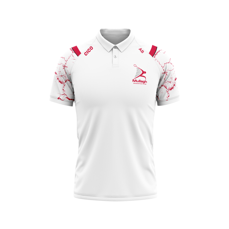 Mullagh Badminton White Polo Shirt
