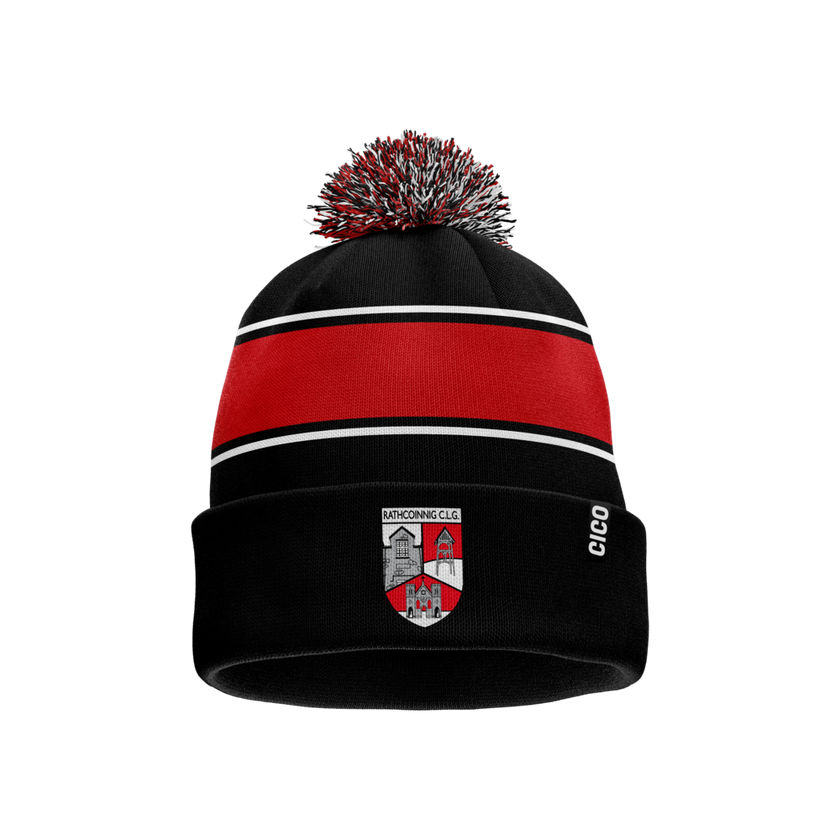 Rathkenny GAA & LGFA black and red bobble hat with club crest - club merchandise
