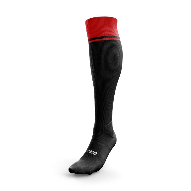 Rynn Rovers FC Custom Red-Black Long Socks