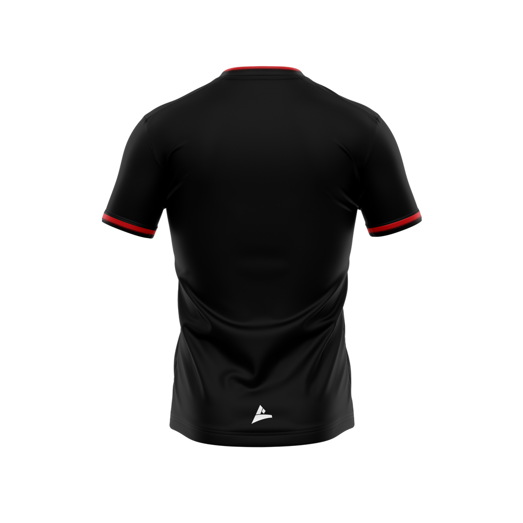 Carrick Hurling Club black and red training jersey back view