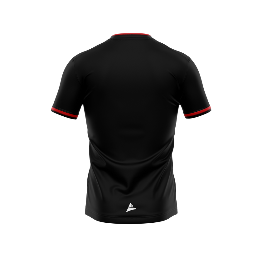 Carrick Hurling Club black and red training jersey back view