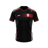Carrick Hurling Club black and red training jersey with club crest