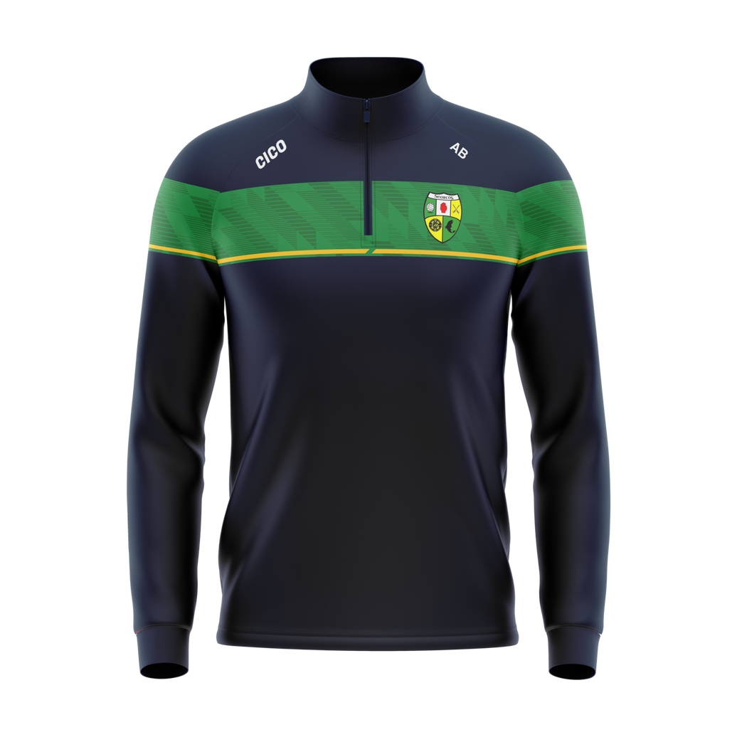 Shercock GAA & LGFA navy and green half zip with club crest - GAA clothing