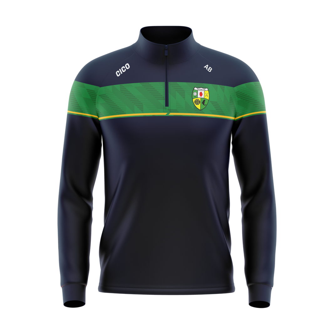 Shercock GAA & LGFA navy and green half zip with club crest - GAA clothing