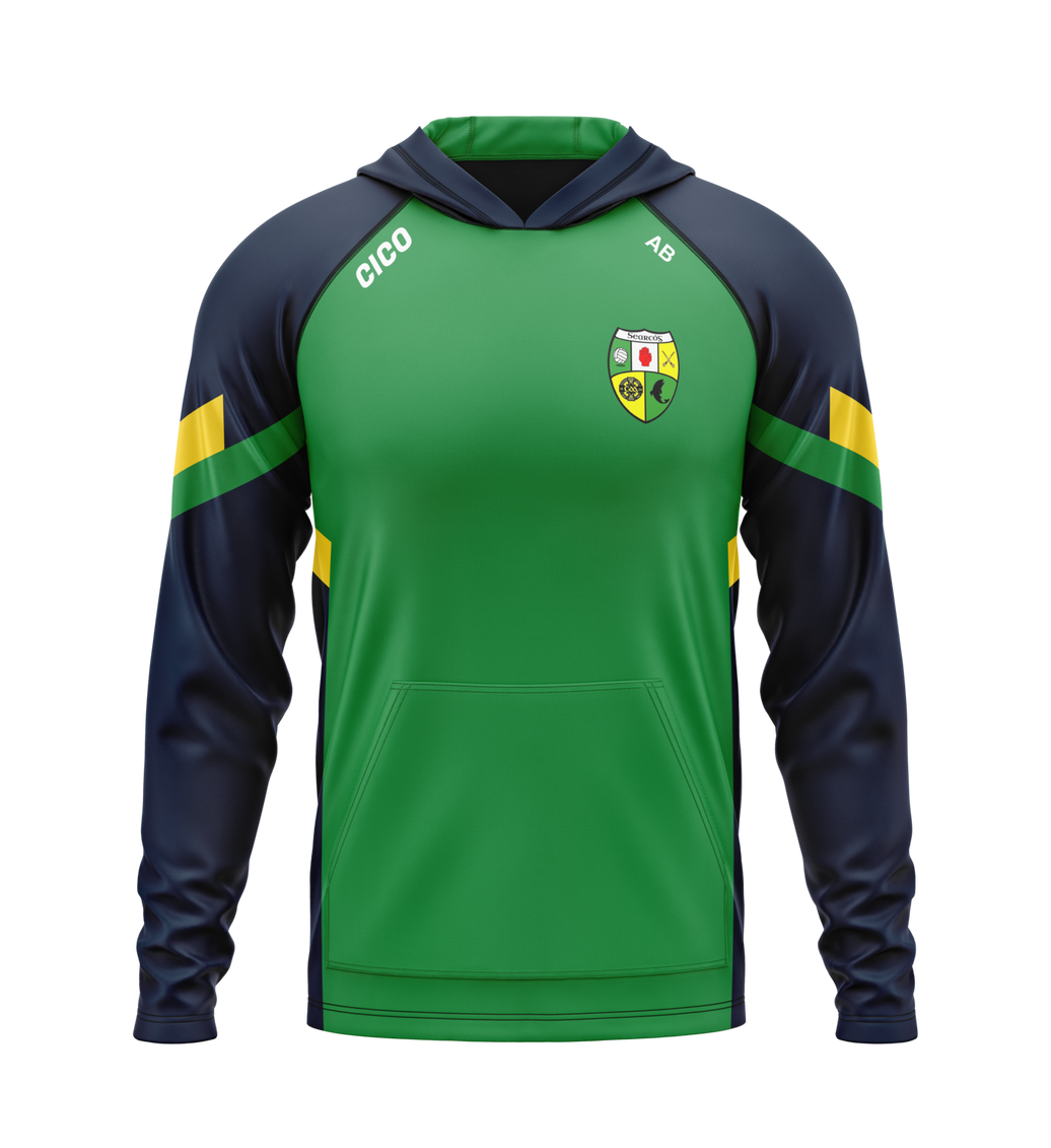 Shercock GAA & LGFA green and navy hoodie with club crest - GAA clothing