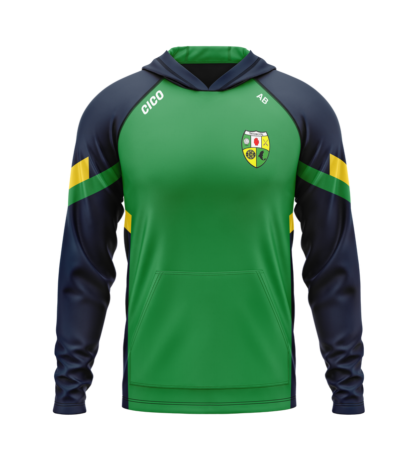 Shercock GAA & LGFA green and navy hoodie with club crest - GAA clothing