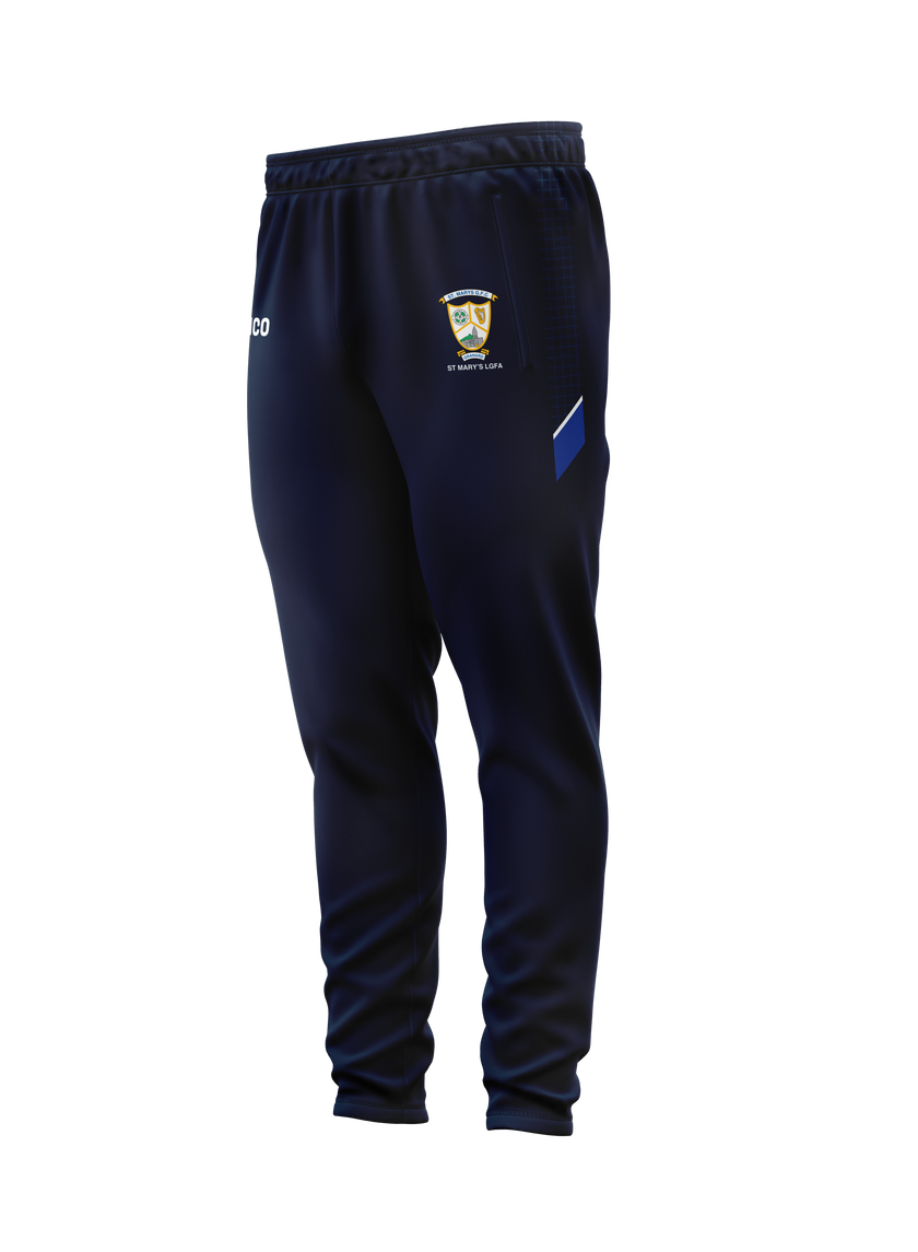 St Mary's LGFA Granard navy skinnies with club crest and royal side detail - LGFA training clothing by Cico Sports
