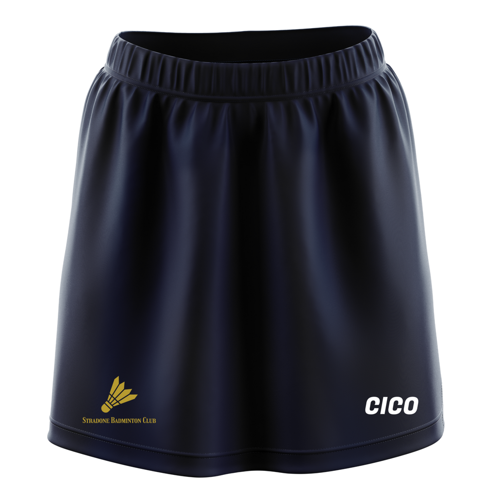 Stradone Badminton Club navy badminton skort with club crest