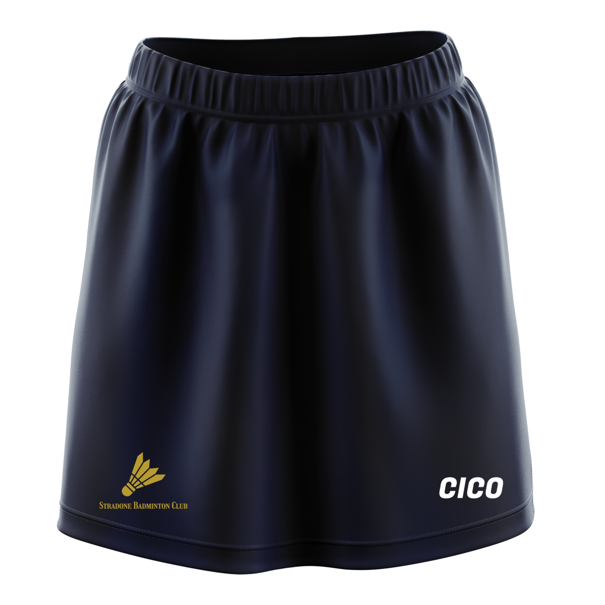 Stradone Badminton Club navy badminton skort with club crest