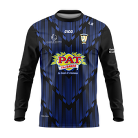 St Mary's Granard GFC long sleeve sub crewneck in black and royal blue with club crest - front - Gaelic football club merchandise by Cico Sports