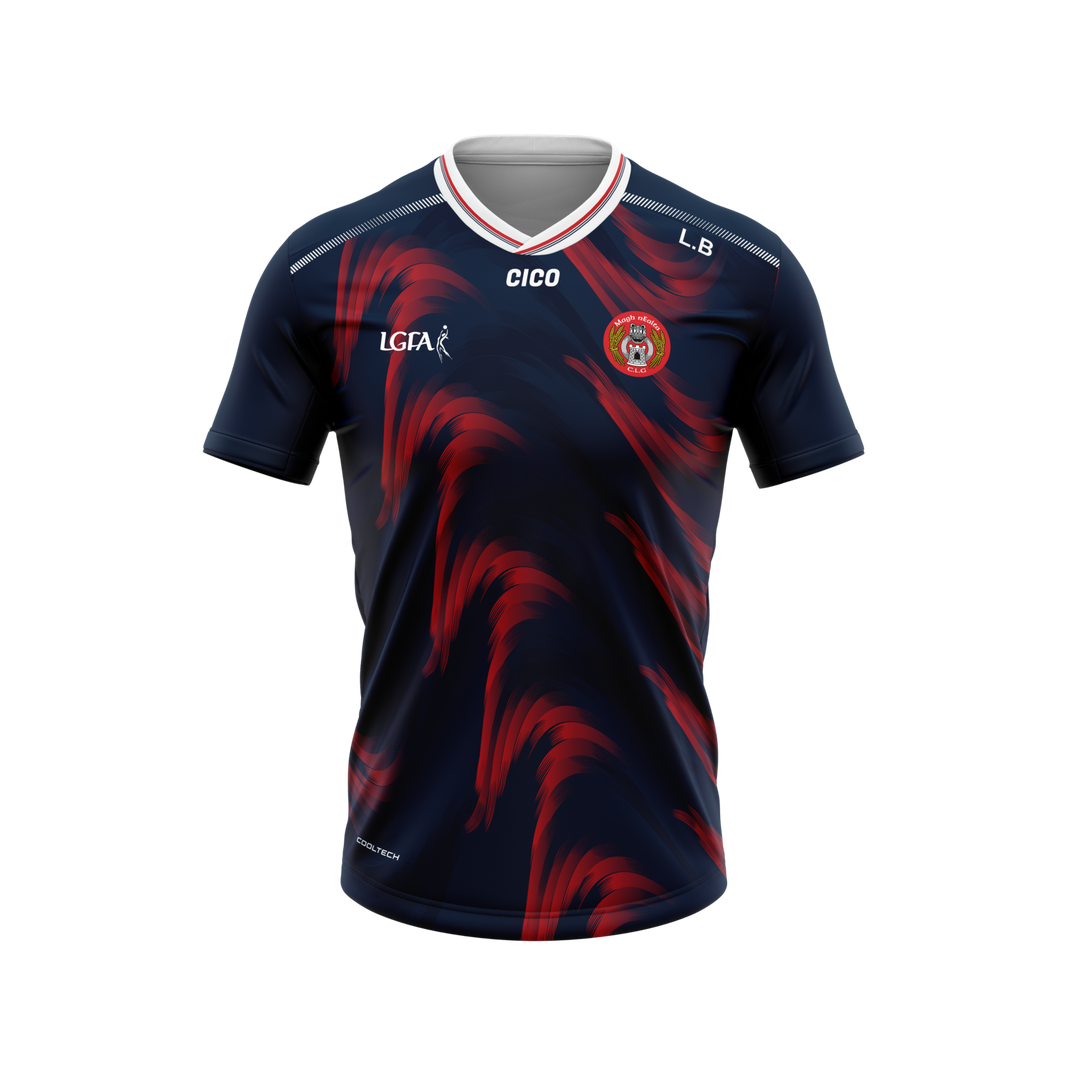 Moynalty LGFA Navy Training Jersey with LGFA logo and club crest - Moynalty GAA & LGFA club shop