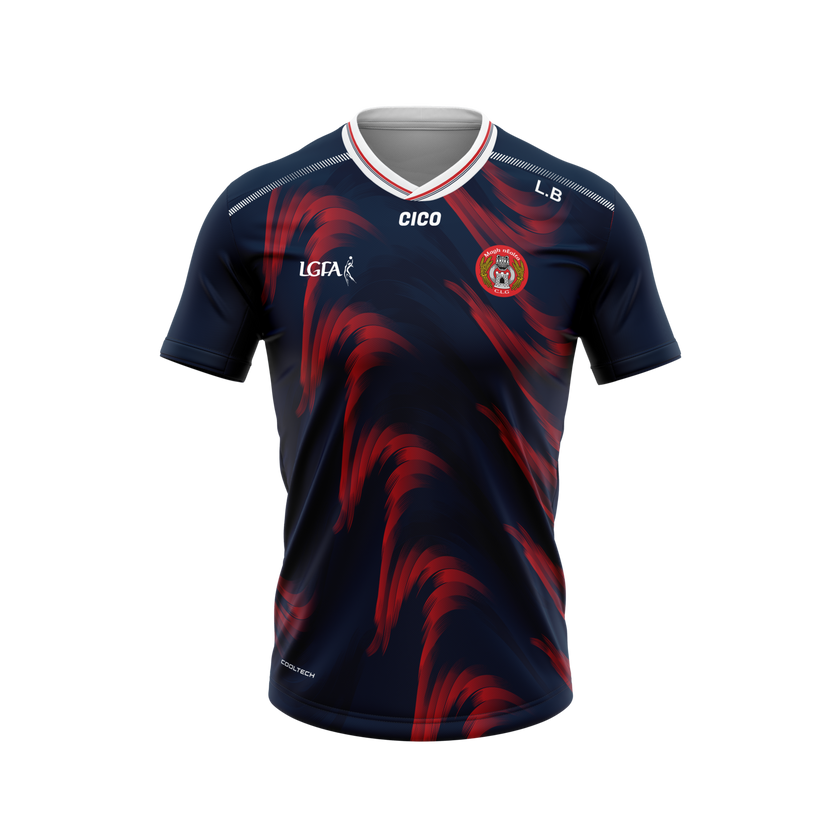 Moynalty LGFA Navy Training Jersey with LGFA logo and club crest - Moynalty GAA & LGFA club shop