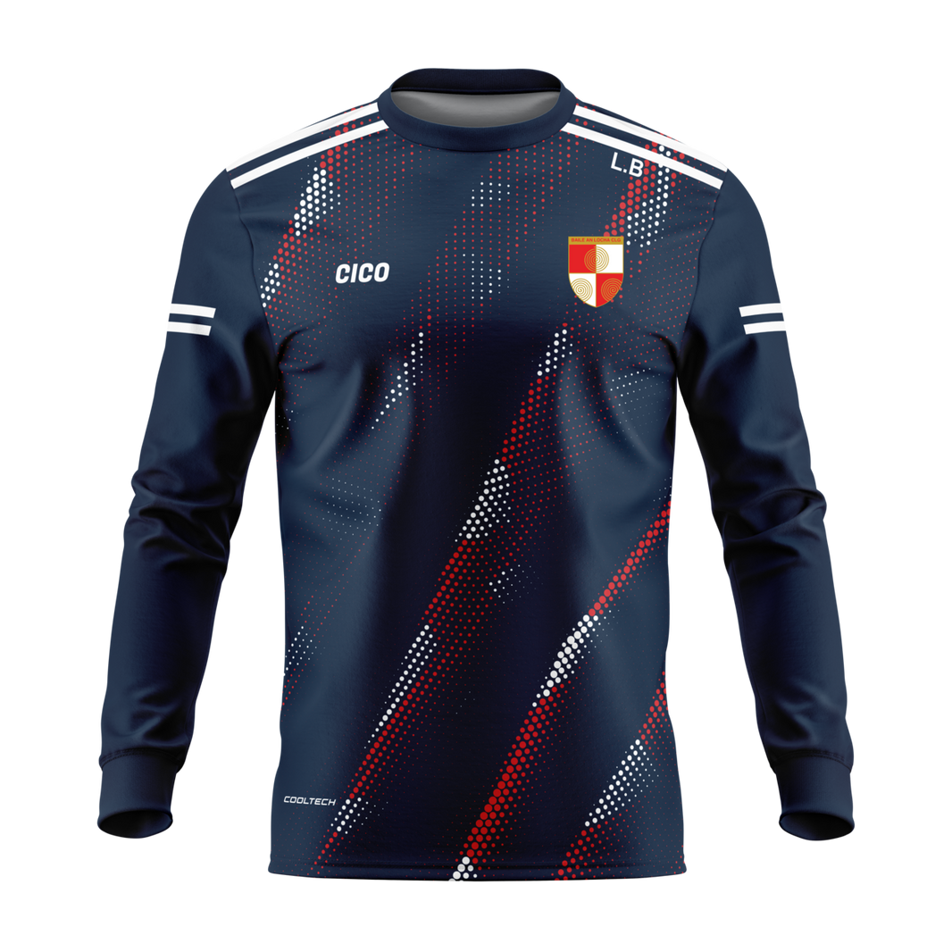 Ballinlough GFC navy and red long sleeve jersey with crest