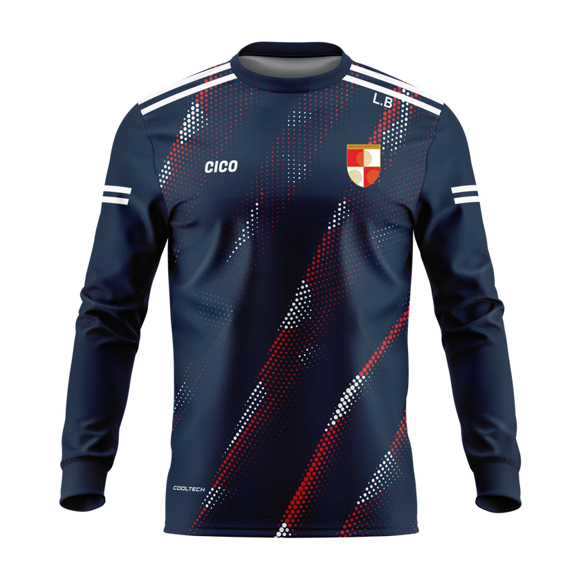 Ballinlough GFC navy and red long sleeve jersey with crest